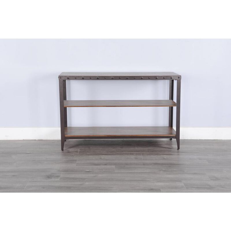 Sunny Designs San Diego Metal & Solid Wood Sofa Table in Brown