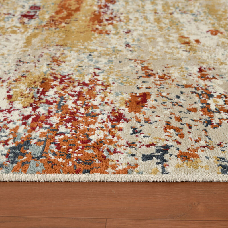 Allure Bastia Orange Abstract Area Rug