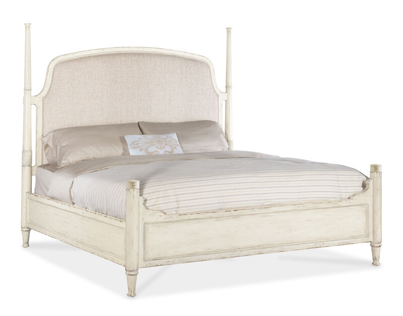 Americana California King Upholstered Poster Bed