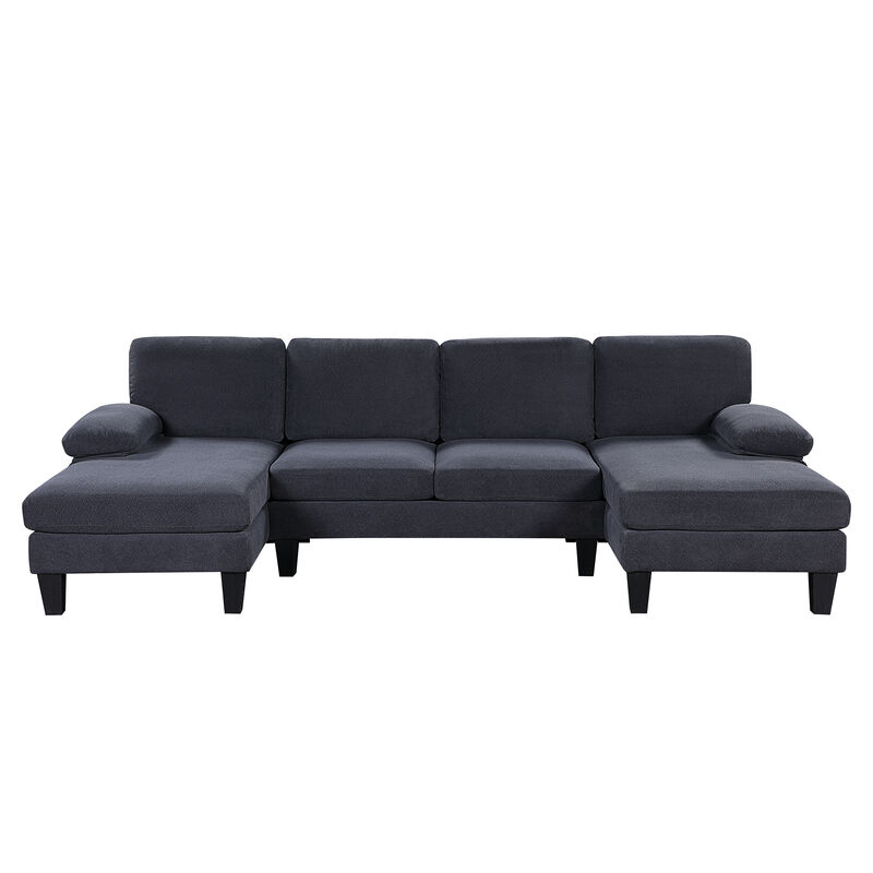 Merax Upholstered 6-Seat Sofa Bed with Double Chaise