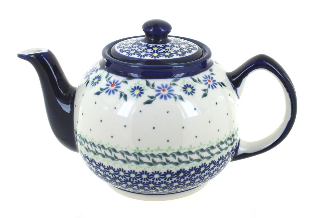 Blue Rose Polish Pottery Winter Nights Medium Teapot