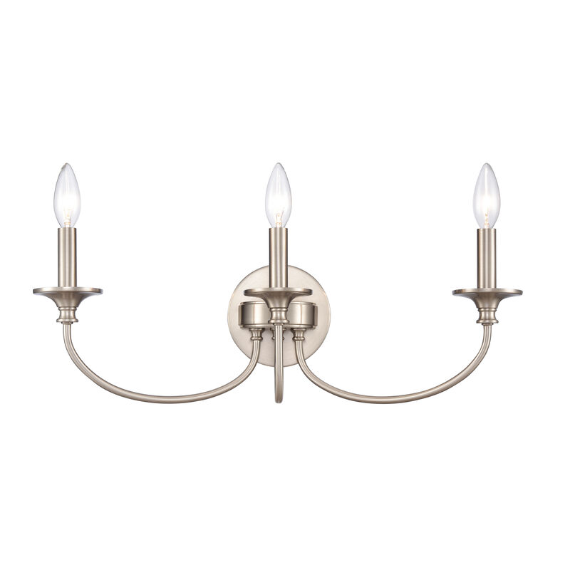 Cecil 22'' Wide 3-Light Nickel Vanity Light