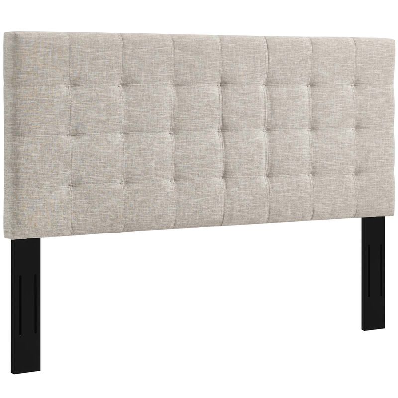 Modway - Paisley Tufted King and California King Upholstered Linen Fabric Headboard Beige