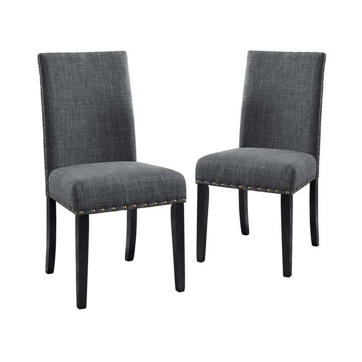 New Classic Furniture Furniture Crispin 19 Fabric Dining Chairs in Gray (Set of 2)