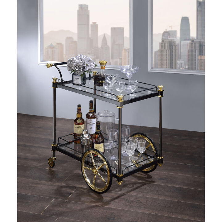 Cyrus Serving Cart, & Clear Glass