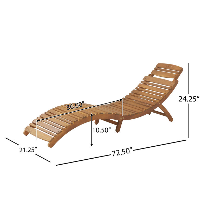 Merax Outdoor Patio Wooden Foldable Lounge Chair