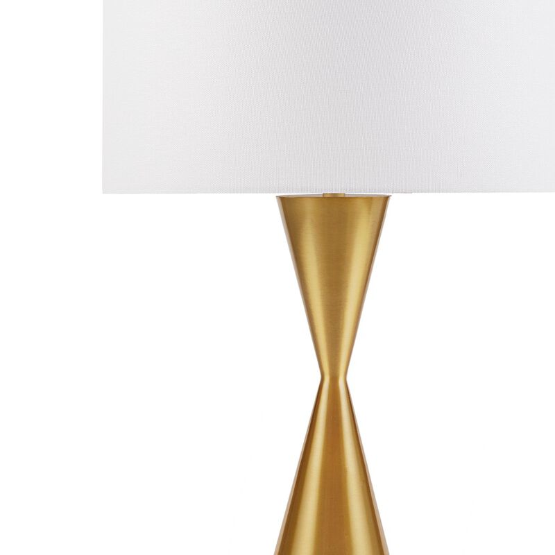 Gracie Mills Gloria Gold Hourglass Metal Table Lamp