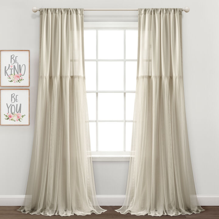 Tulle Skirt Solid Window Curtain Panels