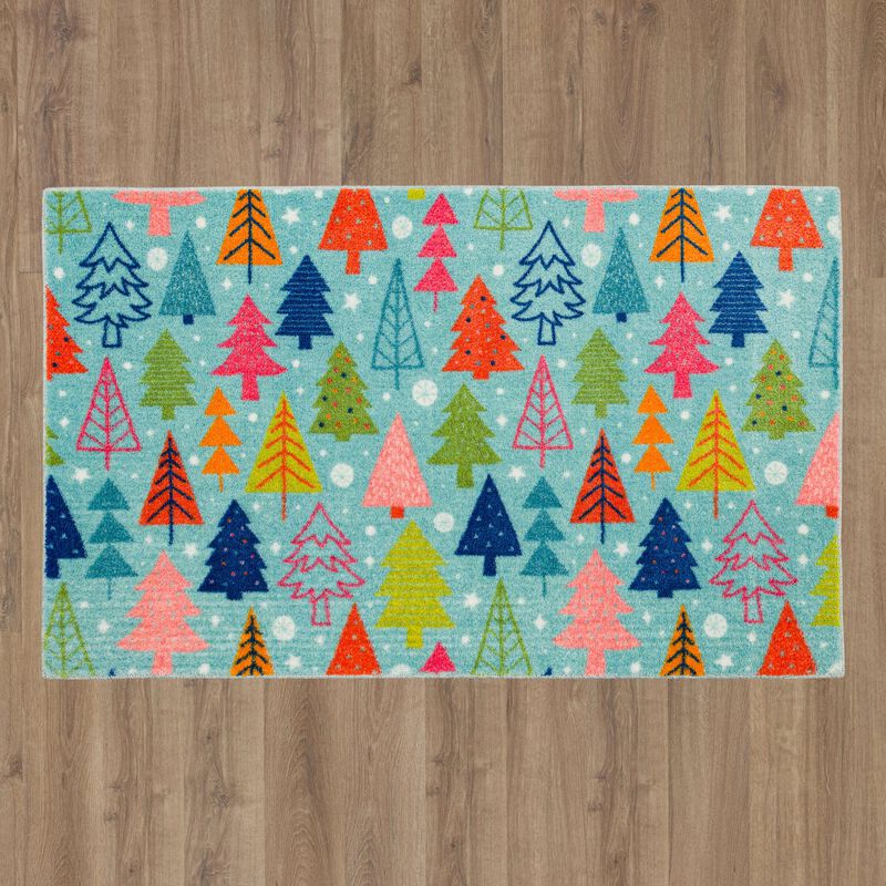 Prismatic Tree Scatter Bath and Kitchen Mat Collection