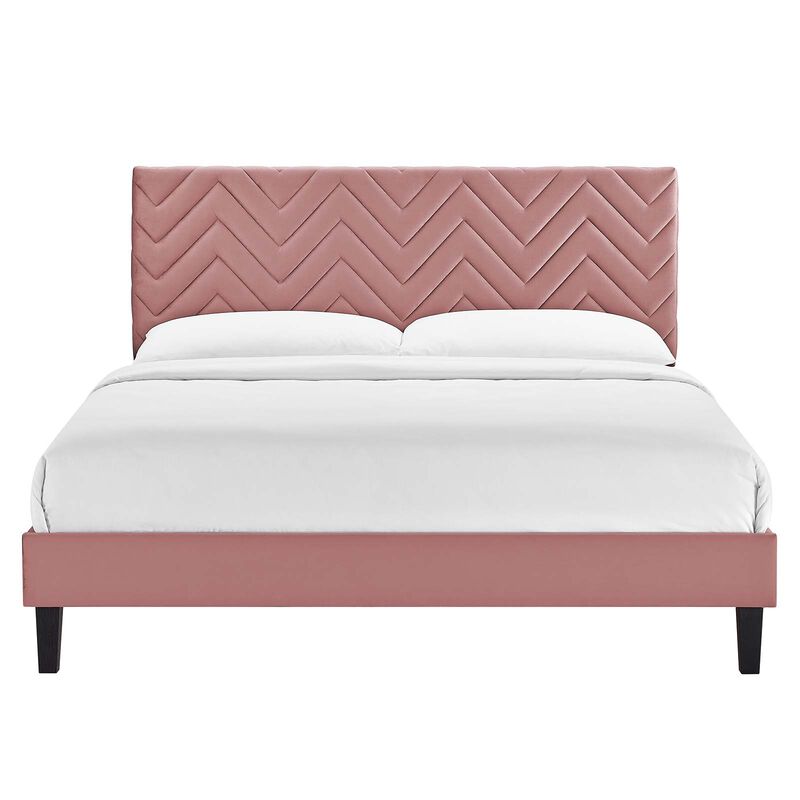 Modway - Leah Chevron Tufted Performance Velvet King Platform Bed