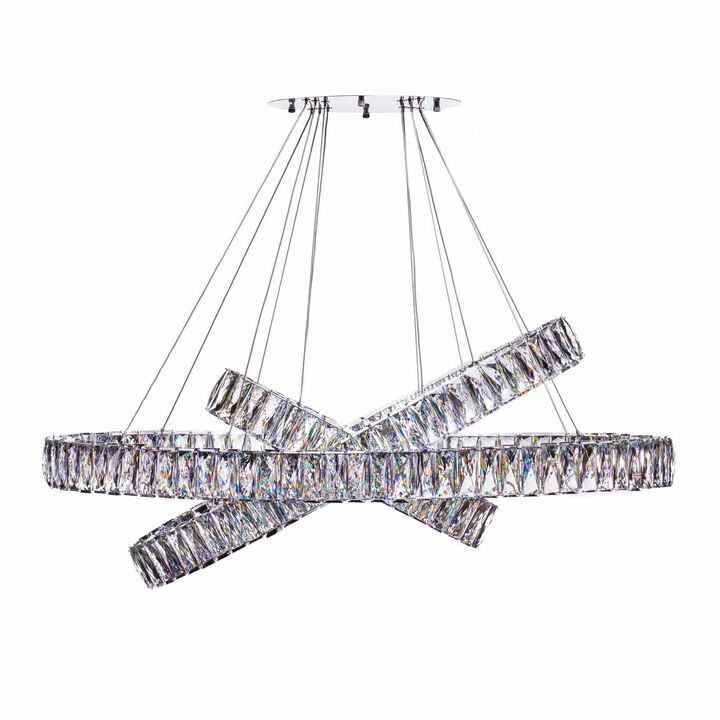 Crystal Elegance Chandelier Chrome Crystal Integrated LED 3 Ovals