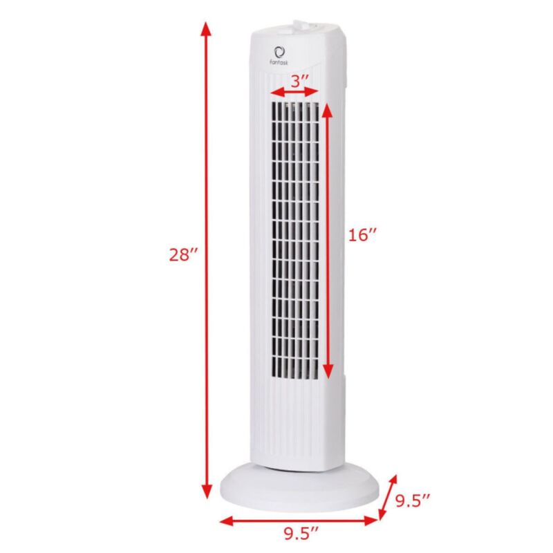 35W 28 Inch Quiet Bladeless Oscillating Tower Fan