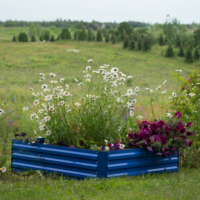 4x4 ft (1.2x1.2 m) Galvanized Steel Square-Shaped Raised Garden Bed