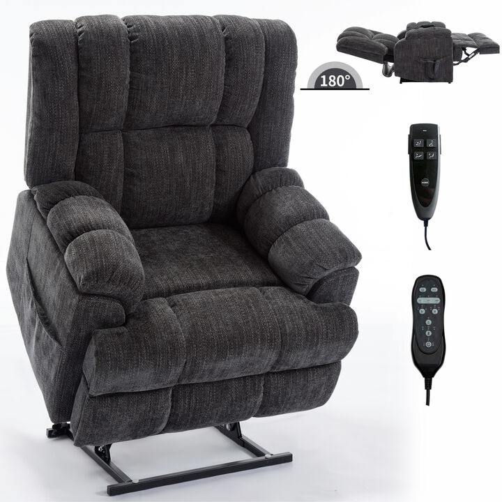 Power Lift Recliner with Dual Motors, Heat & Massage, Medium-Firm, Infinite Positions, Heavy Duty Electric Chair up to 350 lbs