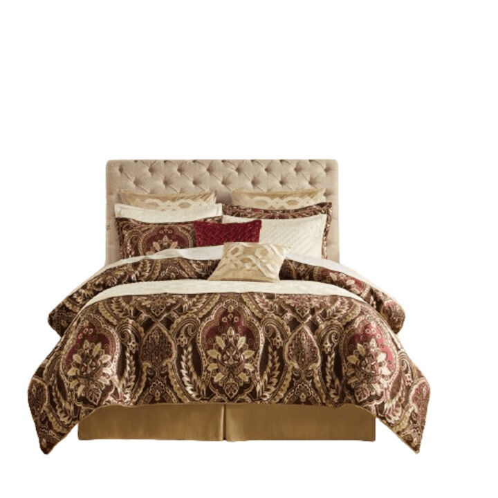 Gracie Mills Poole 4-Piece Vintage Chenille Jaquard Comforter Set