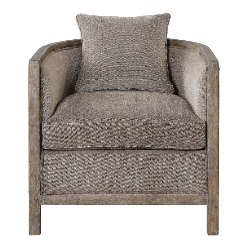 Viaggio Gray Chenille Accent Chair