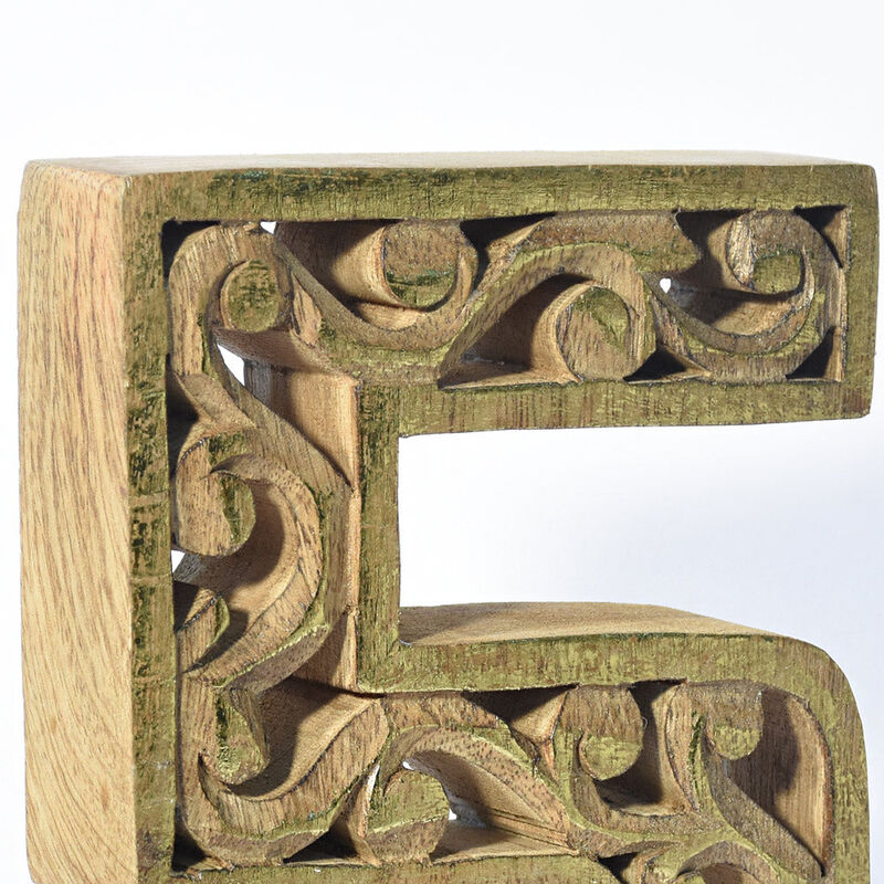Vintage Natural Gold Handmade Eco-Friendly "5" Numeric Number For Wall Mount & Table Top Décor
