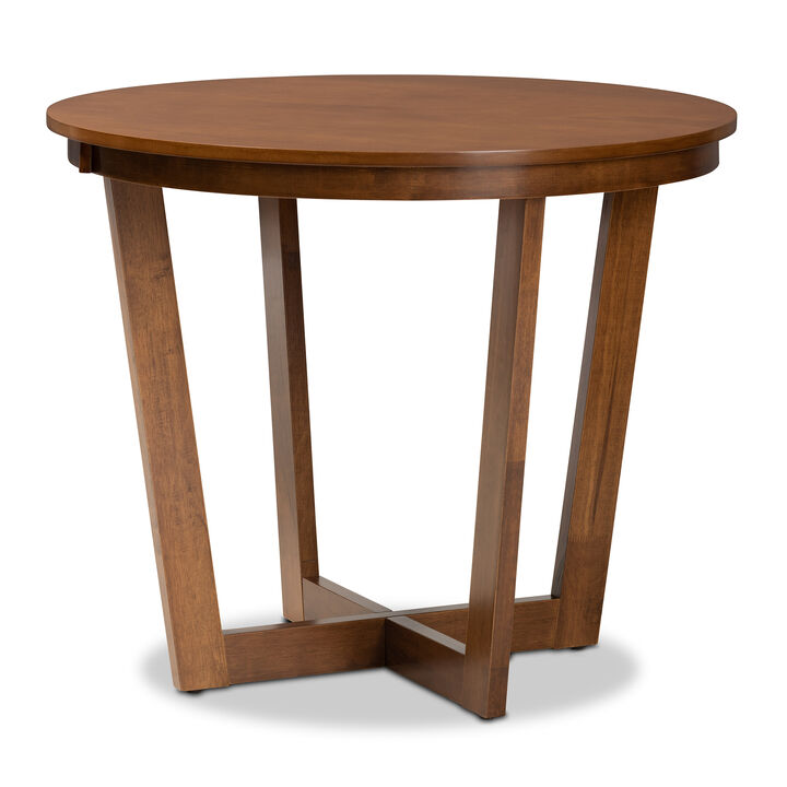 Baxton Studio Alayna Modern Dark Brown Finished 35 Inch Wide Round Wood Dining Table
