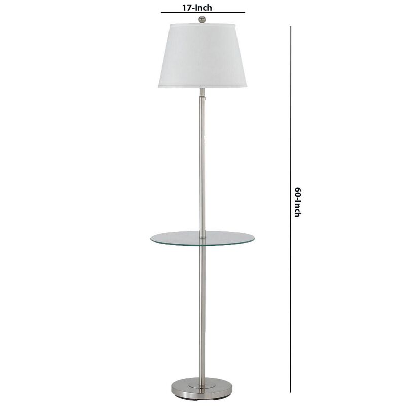 Metal Round 3 Way Floor Lamp with Spider Type Shade, Silver and Brown-Benzara