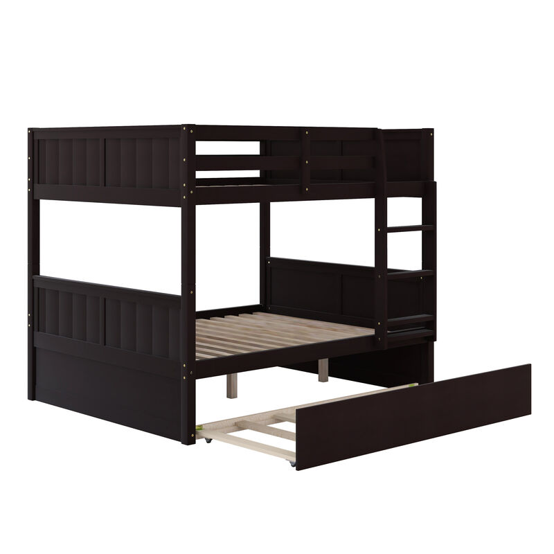 Merax Modern Solid Bunk Bed with Trundle