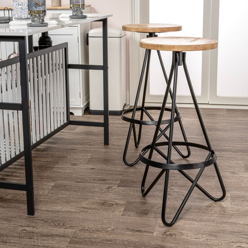 Spiroa 30" Modern Industrial Metal Backless Circular Bar Stool