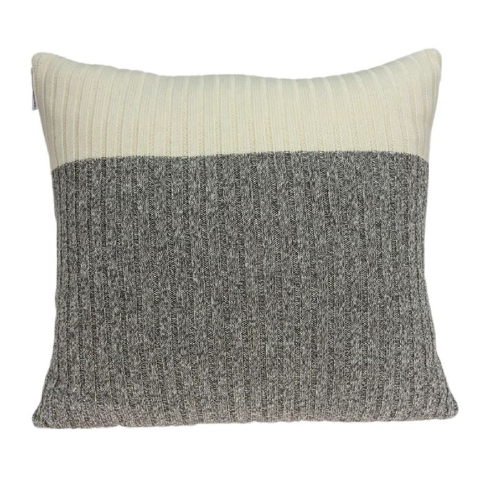 20" Tan Transitional Knitted  Throw Pillow