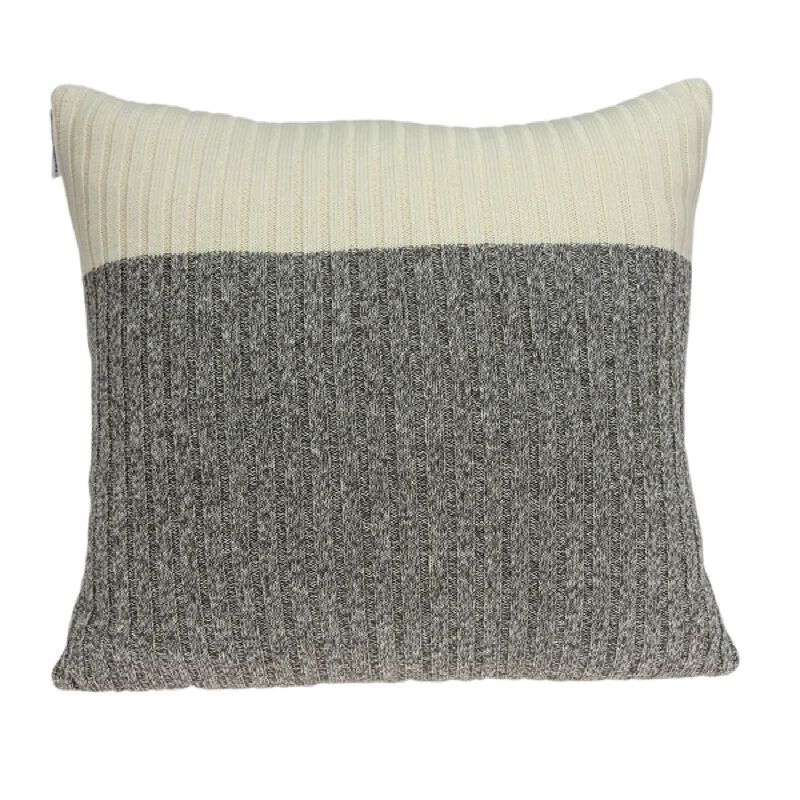 20" Tan Transitional Knitted  Throw Pillow