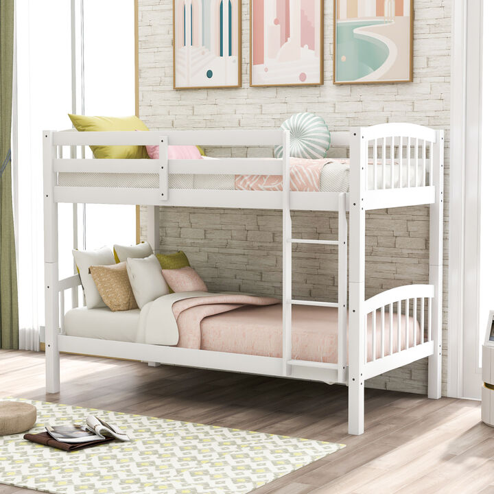 Twin Over Twin Bunk Bed With Ladder