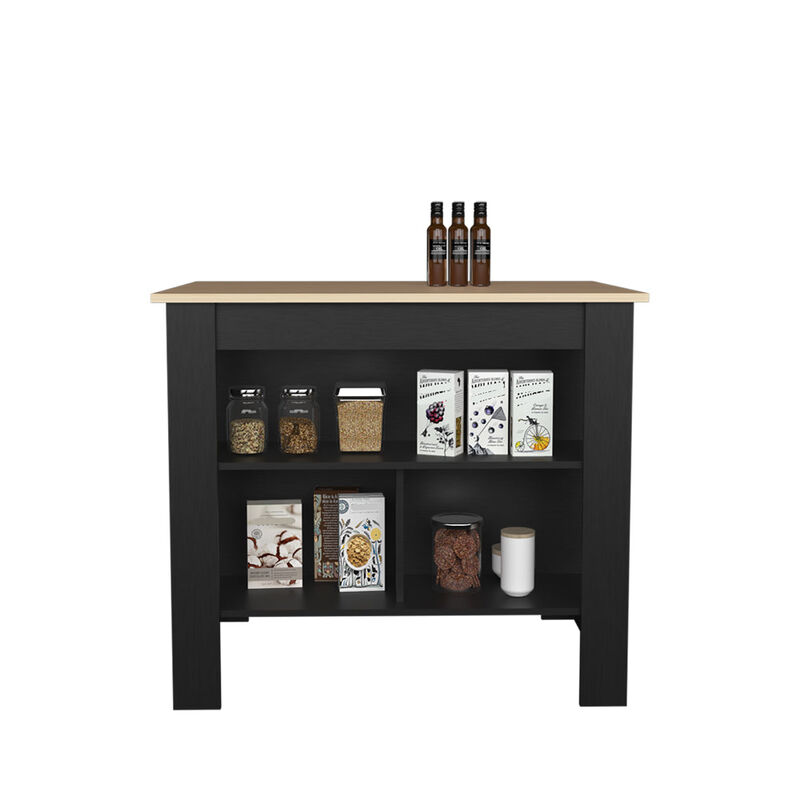 Kitchen Island Ada, Kitchen, Black / Light Pine