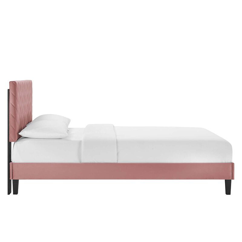 Modway - Leah Chevron Tufted Performance Velvet King Platform Bed