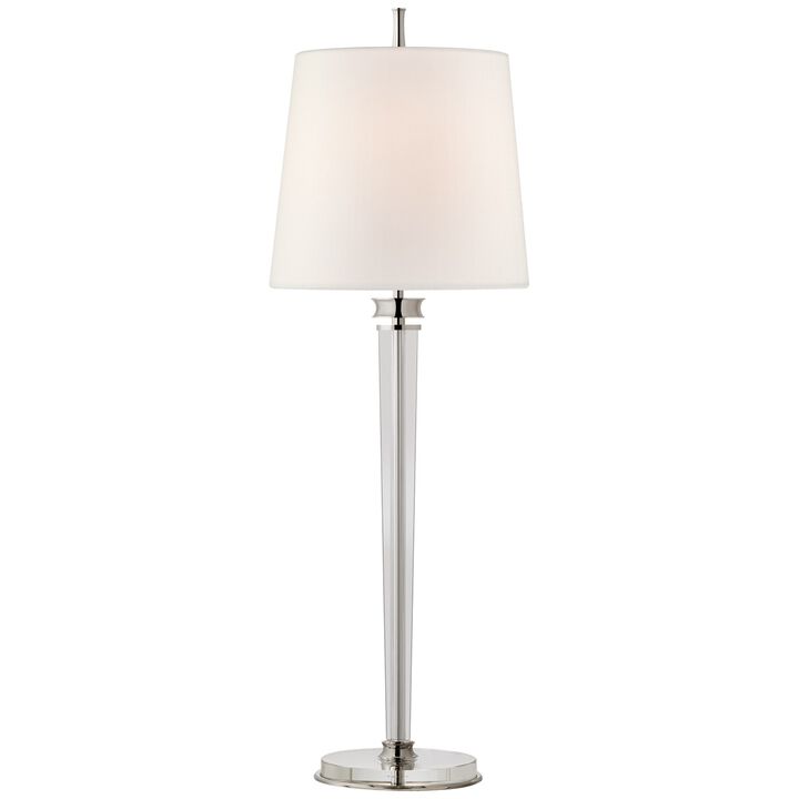 Lyra Buffet Lamp in Polished Nickel and Crystal