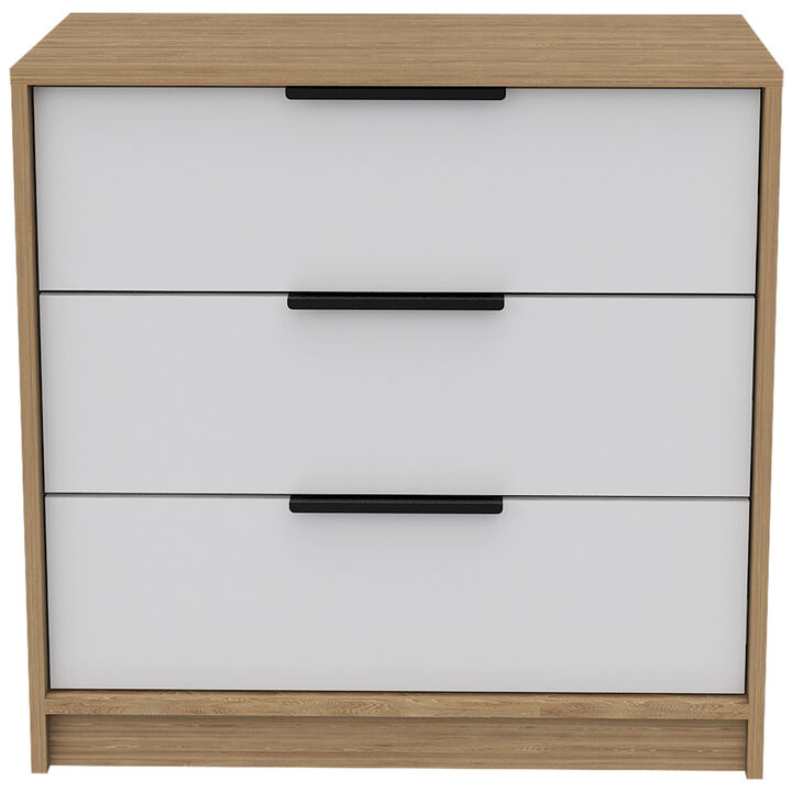 Kaia 3 Drawers Dresser, Superior Top -White / Pine