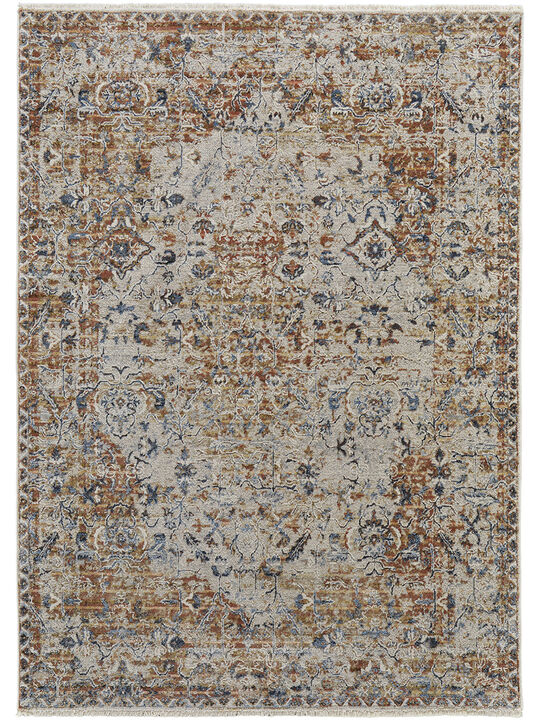 Kaia 39HVF 3' x 5' Tan/Ivory/Orange Rug