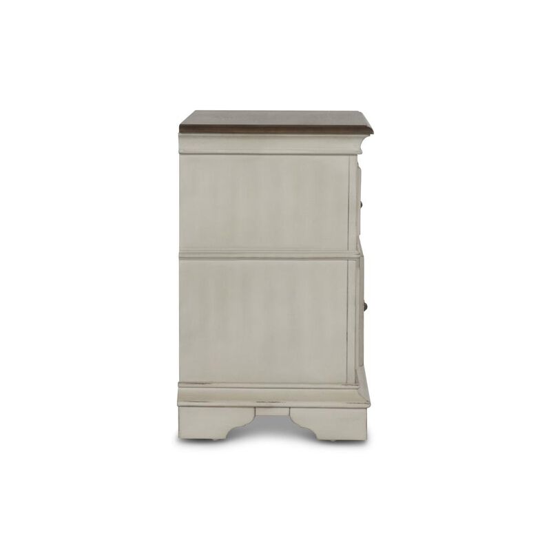 New Classic Furniture Furniture Anastasia Solid Wood Frame Nightstand in Antique White