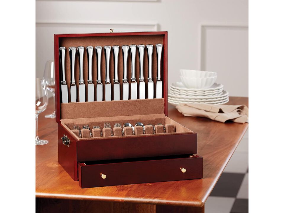 Lenox Mahogany Flatware Chest, Brown