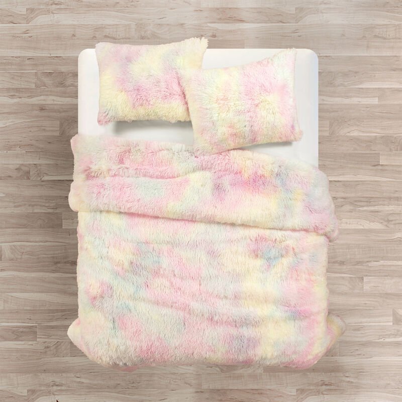 Emma Cozy Ultra Soft Rainbow Faux Fur Kids Back To Campus Comforter 3-Pc Set