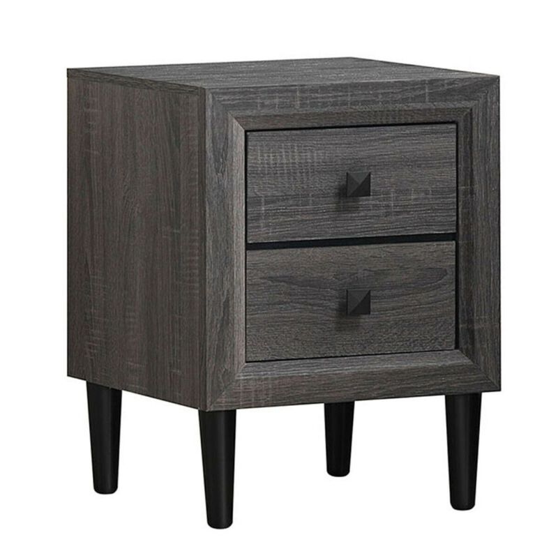 Hivago 2 Pieces Multipurpose Retro Nightstand Set with 2 Drawers