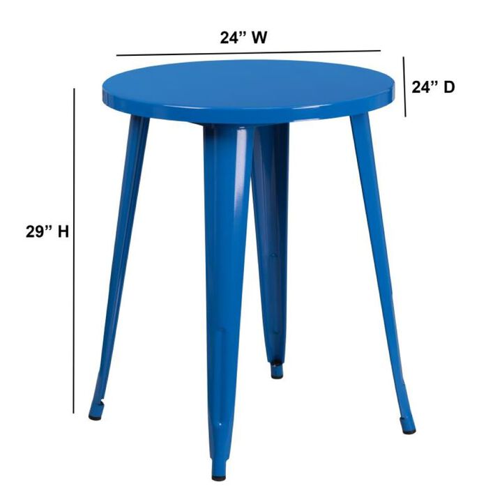 24RD Blue Metal Table