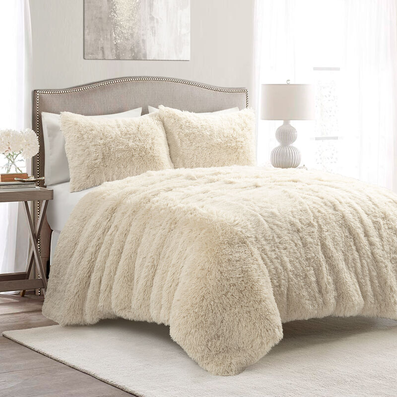 Emma Faux Fur Oversized Comforter 2-Pc Set