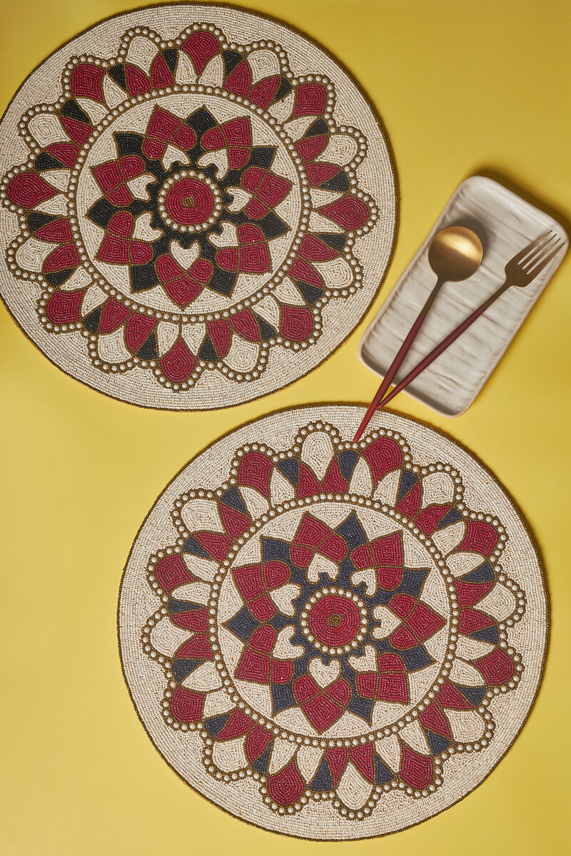 Claremont Beaded Placemats, Set of 2