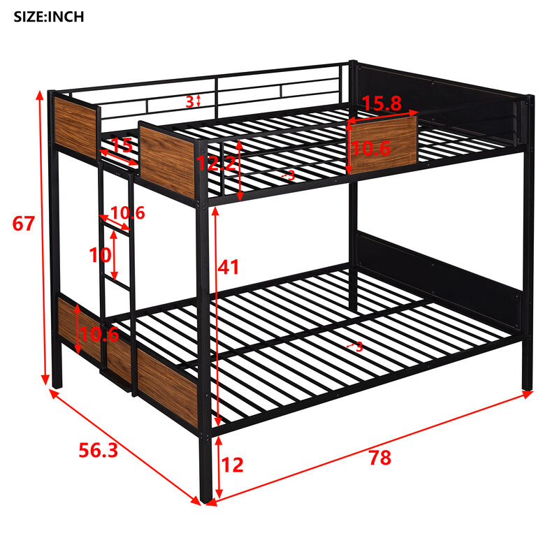 Merax Steel Frame Bunk Bed with Safety Rail