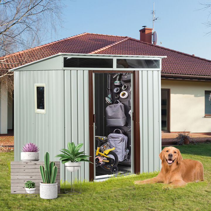 Streamdale 6FT X 5FT Outdoor Metal Storage Shed With Window White