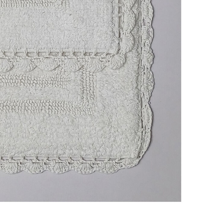 RT Designers Collection Adamo 2 Pieces Premium Cotton Anti Skid Bath Rug Set White