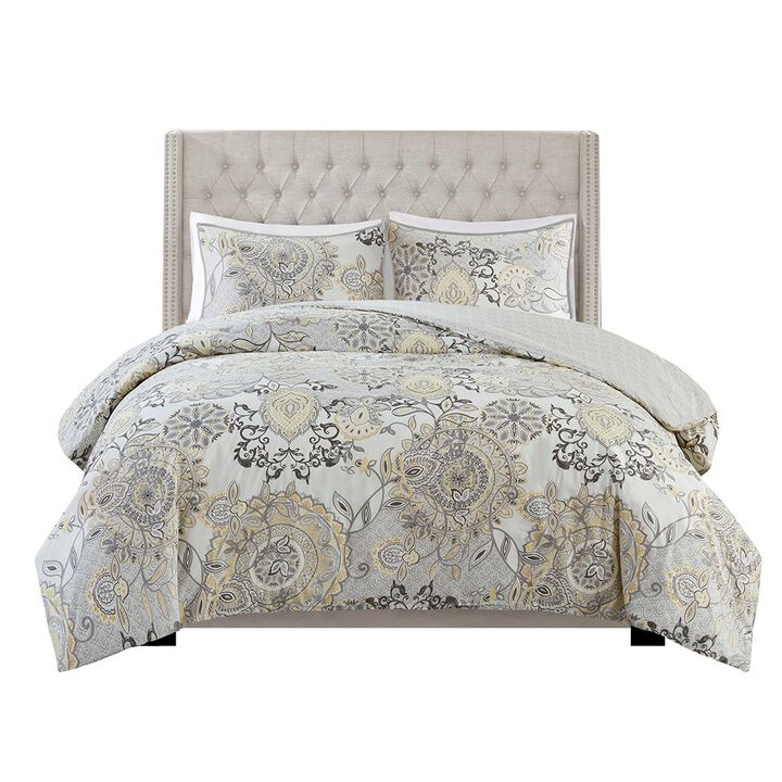 Gracie Mills Leo 8 Piece Reversible Cotton Floral Comforter Set