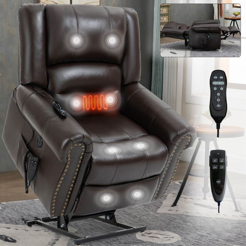 Heavy Duty Leather Recliner with Heat & Massage