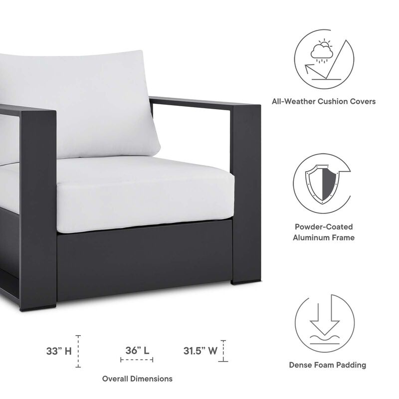 Tahoe Outdoor Patio Powder-Coated Aluminum 2-Piece Armchair Set