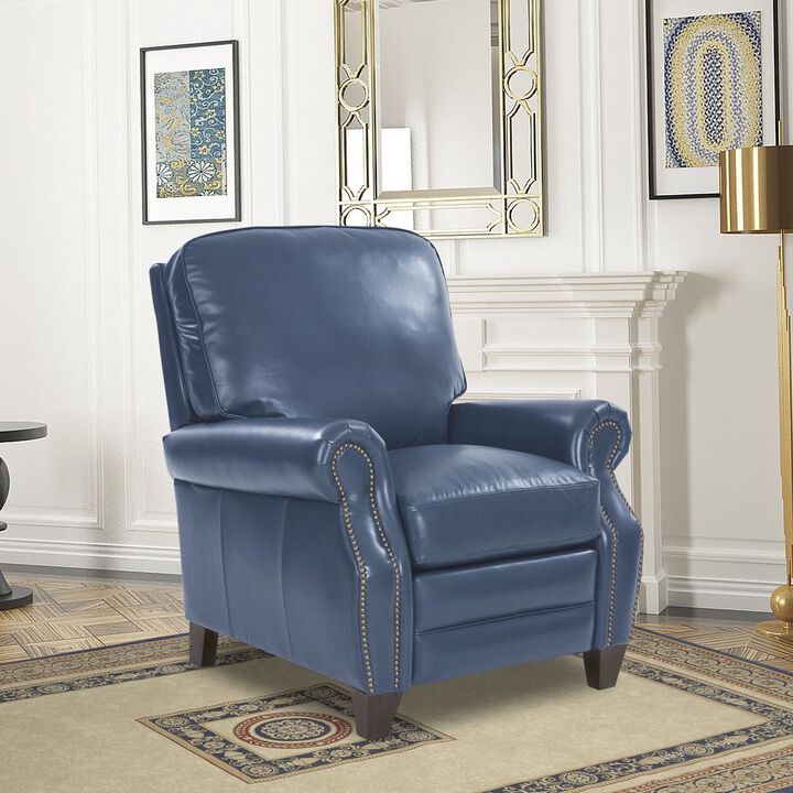 Barcalounger Briarwood Recliner, Marisol Blue / All Leather