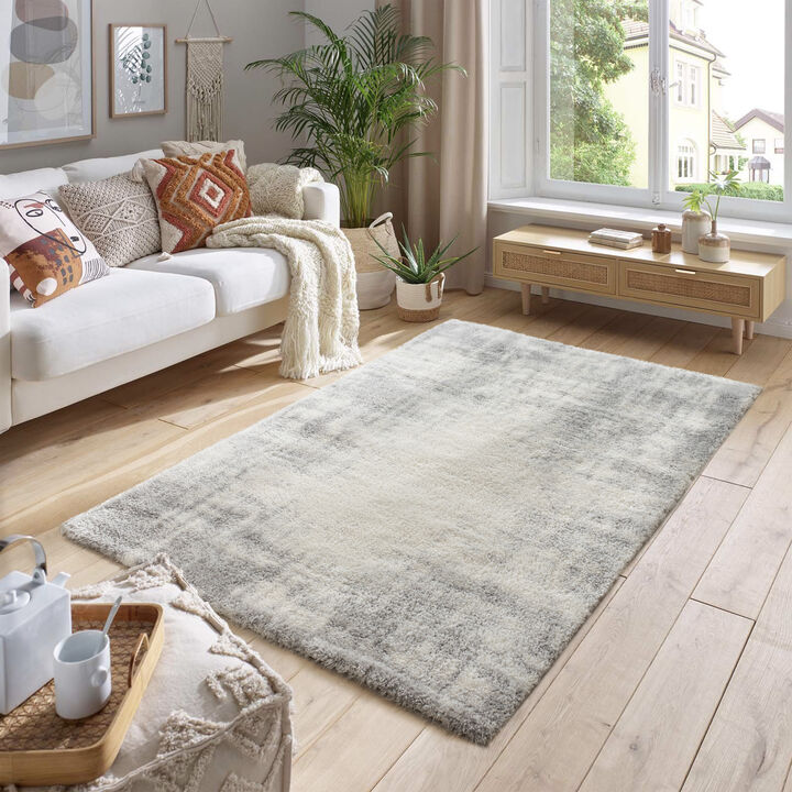 Pasargad Home Turkish Shaggy Design Ivory Area Rug- 8' 8'' X 11' 8''