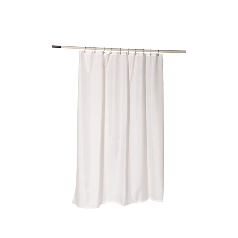 Carnation Home Fashions Nylon Fabric Shower Curtain Liner with Reinforced Header and Metal Grommets - White 70x72"