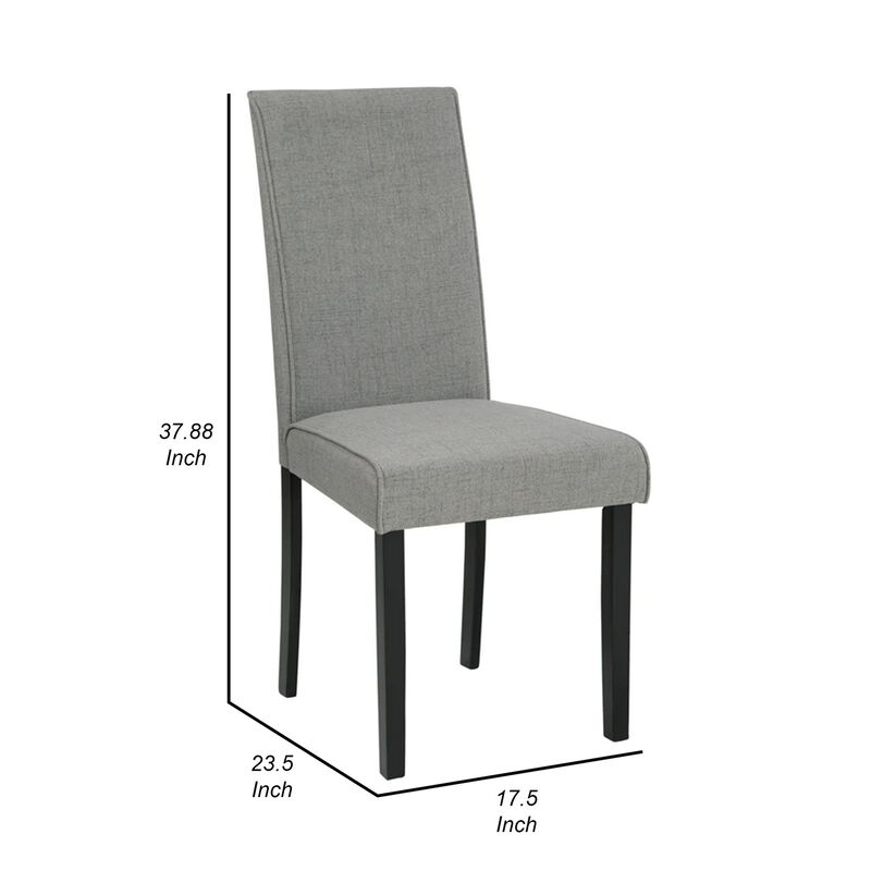 Ora 18 Inch Dining Side Chair, Set of 2, Modern Spindle Backrest, Gray - Benzara